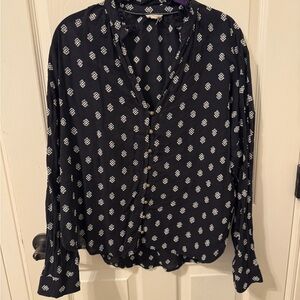 Anthropology Pilcro Black and White Patterned Women's Top